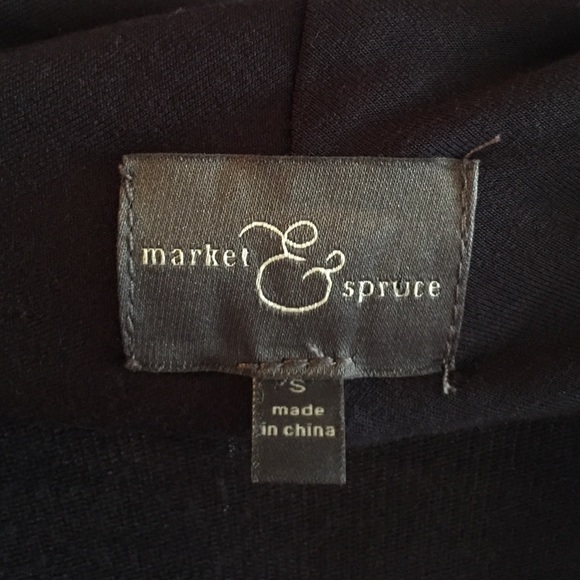 🩶5/$30 Stitchfix Market & Spruce Navy Blue Asymmetrical Zip Cardigan Size Small - Picture 2 of 3